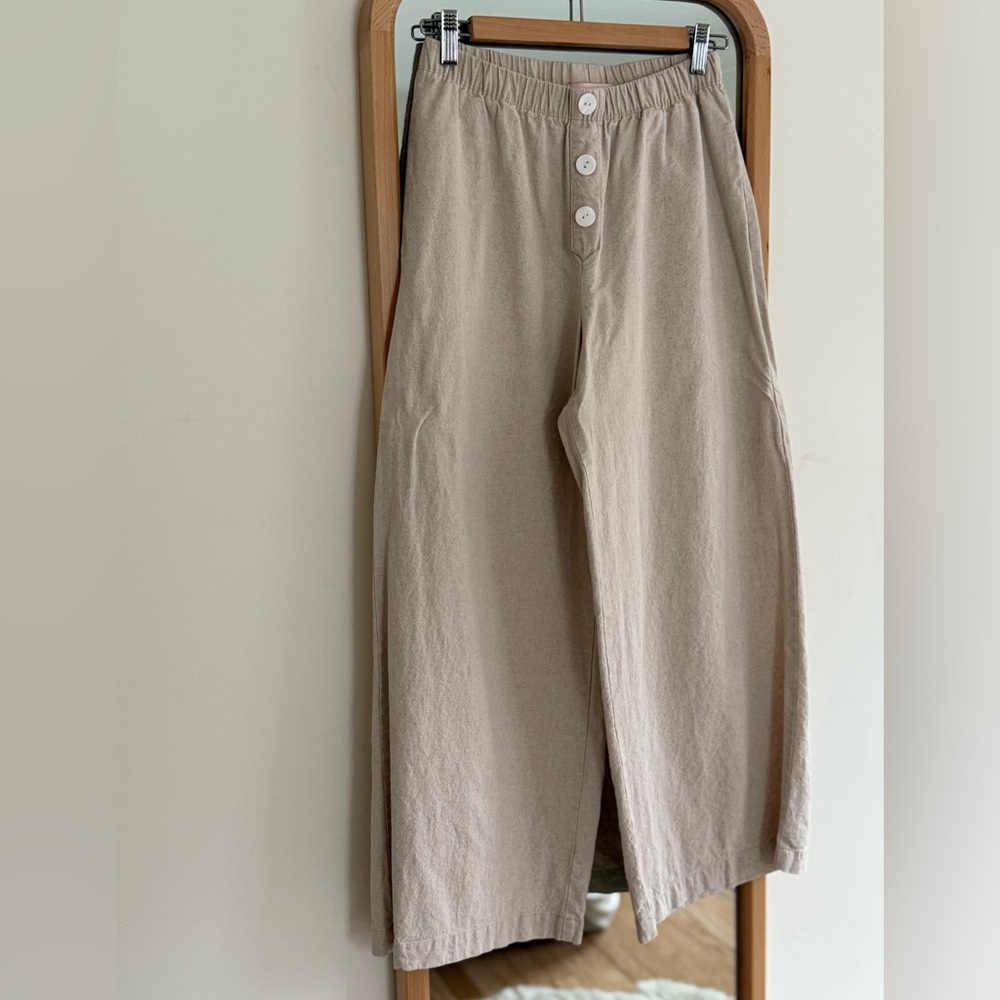 Lisa Says Gah natural linen lounge pant
